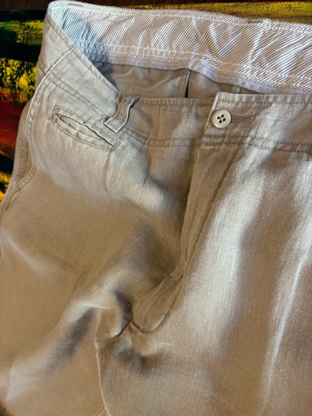 Daniel Cremieux Beige Linen Chinos
